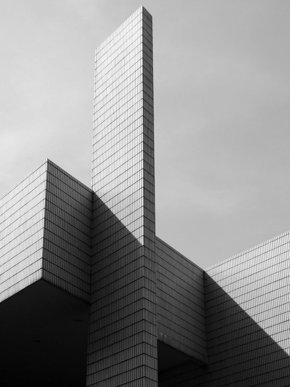 modern building facade with geometric shapes